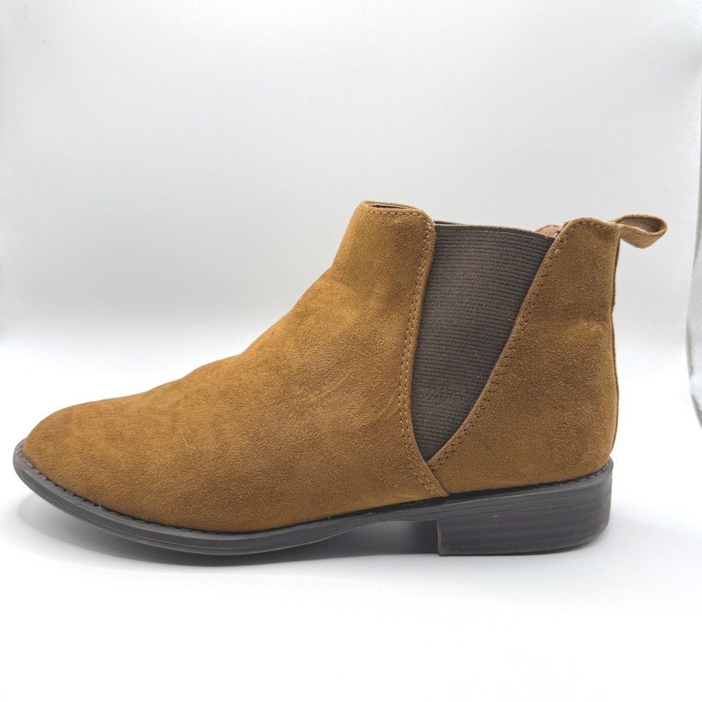 East 5th Womens Cognac Faux Suede Chelsea Ankle Boots Brown Size 6‎ Low Heel